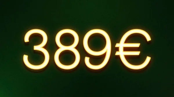 Golden Light Symbol 389 Euros Price Icon Dark Background — Stock Photo, Image