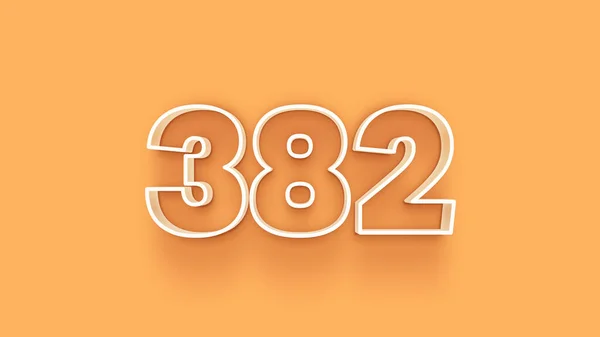 Abbildung Der 382 Zahl Auf Gelbem Hintergrund — Stockfoto