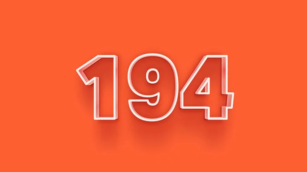 Απεικόνιση Του 194 Αριθμό Πορτοκαλί Φόντο — Φωτογραφία Αρχείου