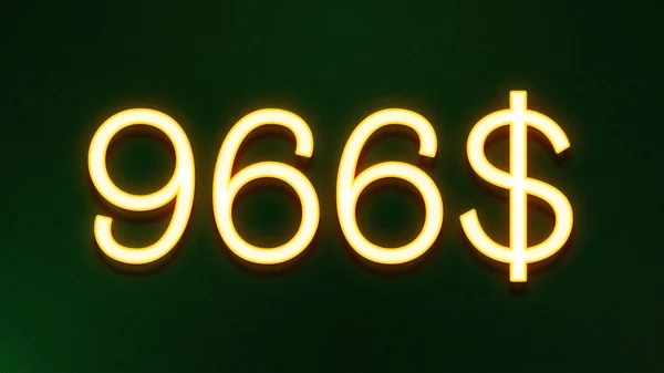 Koyu Arkaplanda 966 Dolarlık Altın Işık Simgesi — Stok fotoğraf