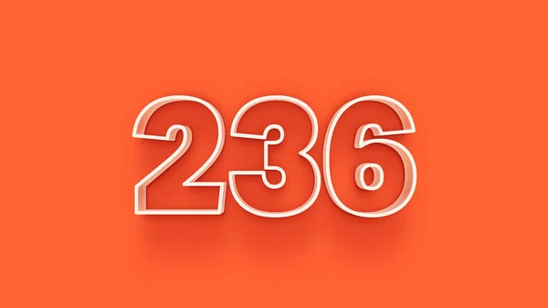 Απεικόνιση 236 Αριθμό Πορτοκαλί Φόντο — Φωτογραφία Αρχείου