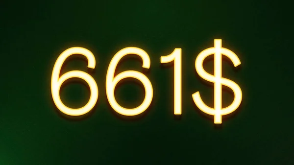 Goldenes Lichtsymbol Von 661 Dollar Preissymbol Auf Dunklem Hintergrund — Stockfoto