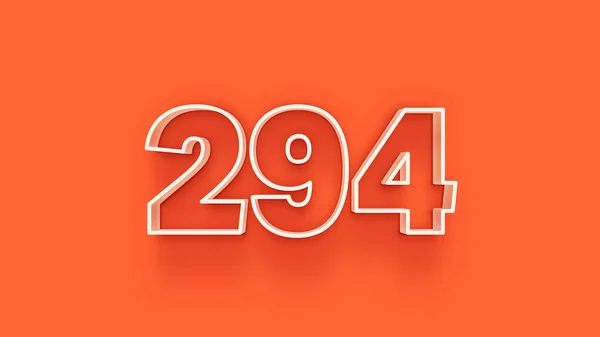 Απεικόνιση Του 294 Αριθμό Πορτοκαλί Φόντο — Φωτογραφία Αρχείου