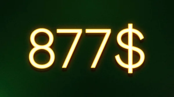 어두운 배경에 877 달러의 라이트 아이콘 — 스톡 사진