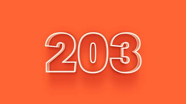 Illustration 203 Nummer Orange Bakgrund — Stockfoto