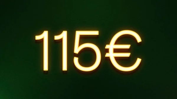 Золотой Символ Цены 115 Евро Темном Фоне — стоковое фото