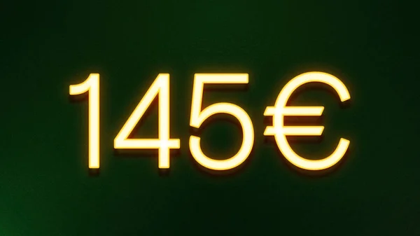 深色底色145欧元价格图标的金光符号 — 图库照片
