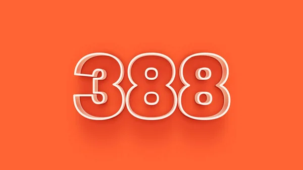 Illustration 388 Number Orange Background — Stock Photo, Image