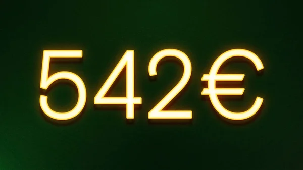Золотой Светлый Символ Цены 542 Евро Темном Фоне — стоковое фото