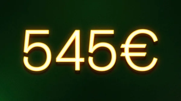 Золотой Светлый Символ Цены 545 Евро Темном Фоне — стоковое фото