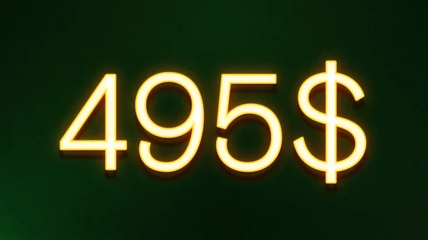 Χρυσό Σύμβολο Φωτός Του Εικονιδίου Τιμή 495 Δολάρια Σκούρο Φόντο — Φωτογραφία Αρχείου