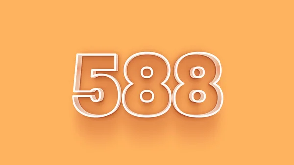 Απεικόνιση Του 588 Αριθμό Κίτρινο Φόντο — Φωτογραφία Αρχείου