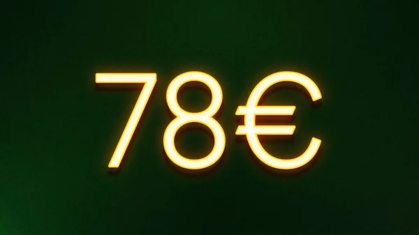 Χρυσό Σύμβολο Φωτός Της Τιμής Των Ευρώ Εικονίδιο Σκούρο Φόντο — Φωτογραφία Αρχείου