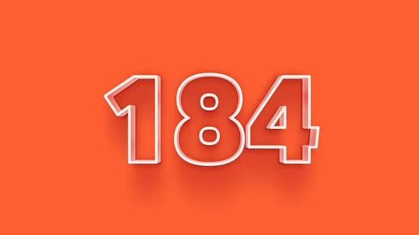 184 Szám Illusztrálása Narancssárga Alapon — Stock Fotó