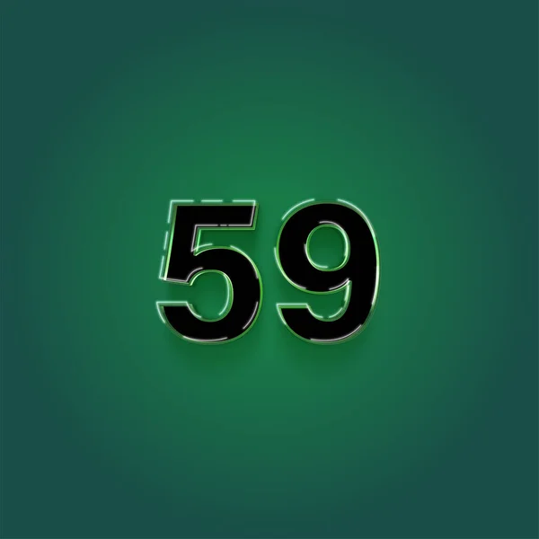 绿色背景的3D 59数字图解 — 图库照片
