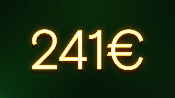 Símbolo Luz Dourada 241 Euros Ícone Preço Fundo Escuro — Fotografia de Stock
