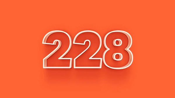 橙色背景上3D 228数字的图解 — 图库照片