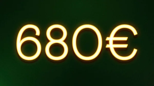 Zlatý Symbol Světla 680 Euro Cena Ikona Tmavém Pozadí — Stock fotografie