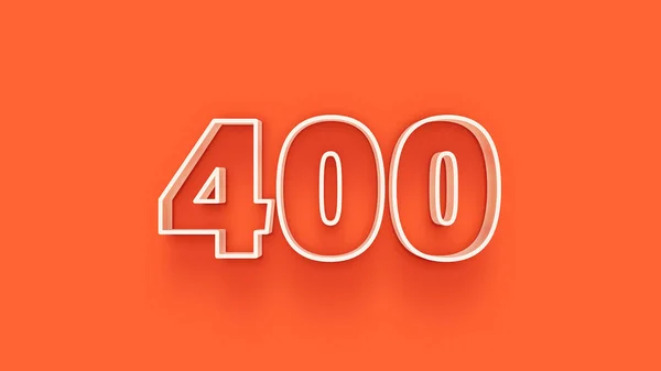 Ilustração 400 Número Fundo Laranja — Fotografia de Stock