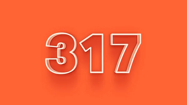 Abbildung Der 317 Zahl Auf Orangefarbenem Hintergrund — Stockfoto