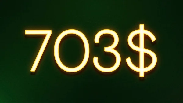 어두운 배경에 703 달러의 아이콘을 상징하는 — 스톡 사진