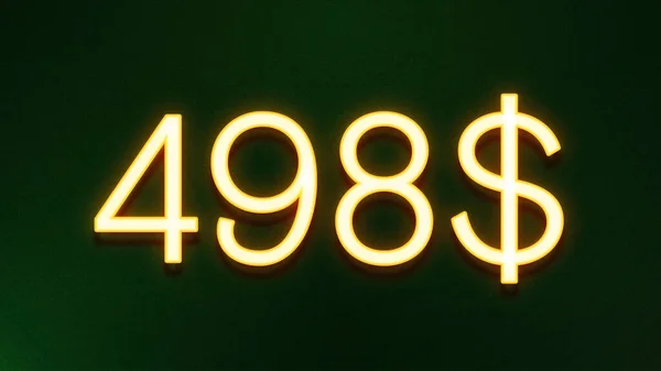 黑暗背景下498美元价格图标的金光符号 — 图库照片