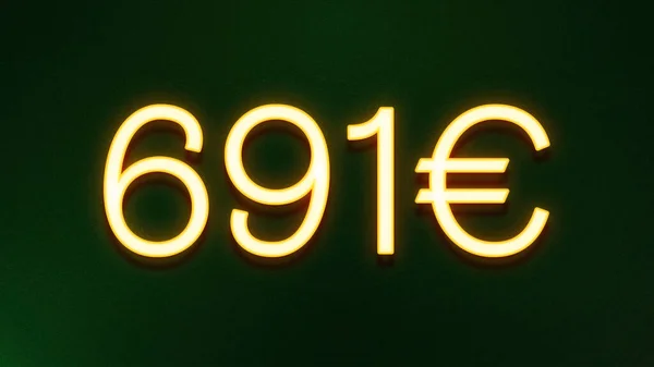 Símbolo Luz Dourada 691 Euros Ícone Preço Fundo Escuro — Fotografia de Stock