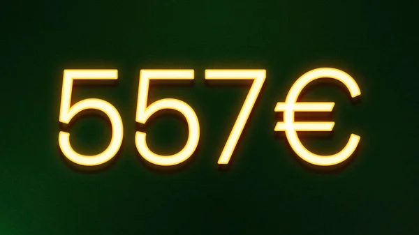 Золотой Светлый Символ Цены 557 Евро Темном Фоне — стоковое фото