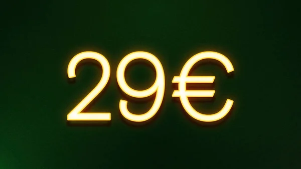 暗色底色29欧元价格图标的金光符号 — 图库照片
