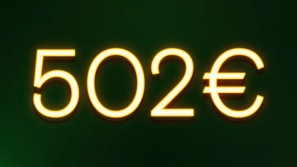 暗い背景に502ユーロの価格アイコンの黄金の光のシンボル — ストック写真