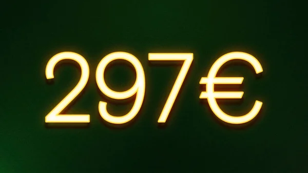 Χρυσό Σύμβολο Φωτός Της Τιμής 297 Ευρώ Εικονίδιο Σκούρο Φόντο — Φωτογραφία Αρχείου