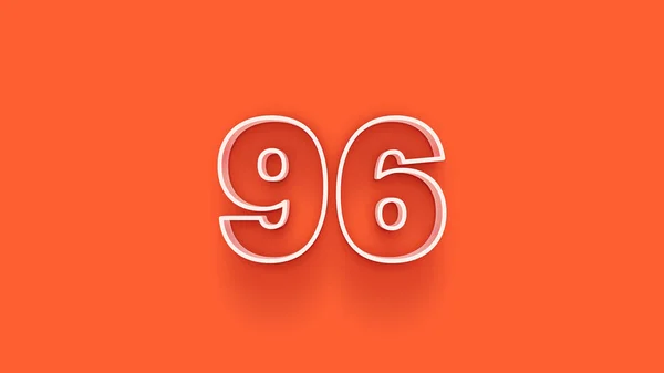 橙色背景的3D 96号图形 — 图库照片