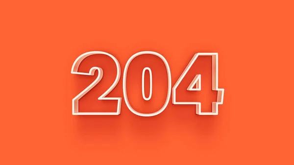 Illustration 204 Number Orange Background — Stock Photo, Image