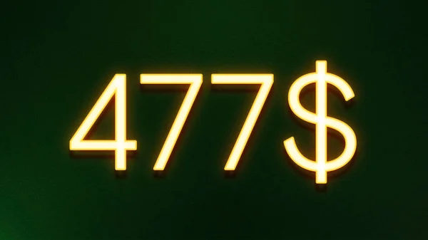 Gyllene Ljus Symbol För 477 Dollar Prisikon Mörk Bakgrund — Stockfoto