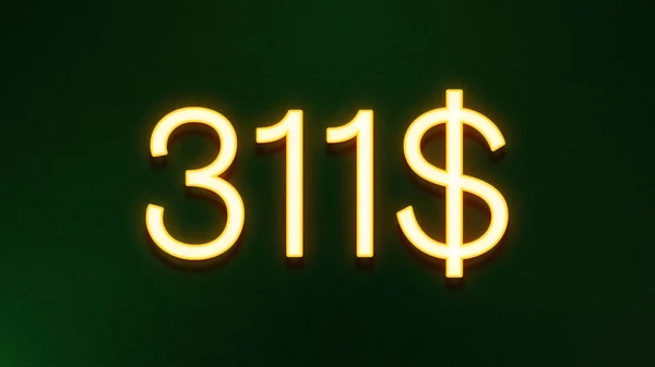 Gyllene Ljus Symbol För 311 Dollar Prisikon Mörk Bakgrund — Stockfoto
