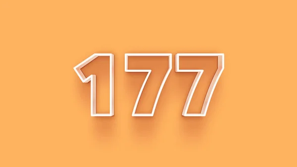 Απεικόνιση Του 177 Αριθμό Κίτρινο Φόντο — Φωτογραφία Αρχείου