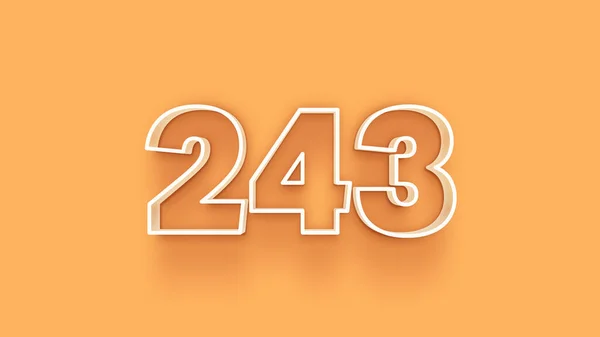 Abbildung Der 243 Zahl Auf Gelbem Hintergrund — Stockfoto