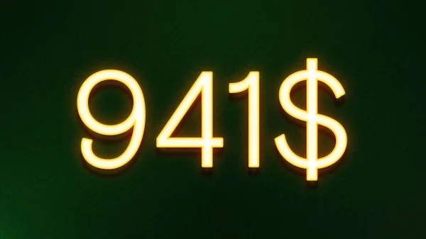 暗色底色941美元价格图标的金光符号 — 图库照片