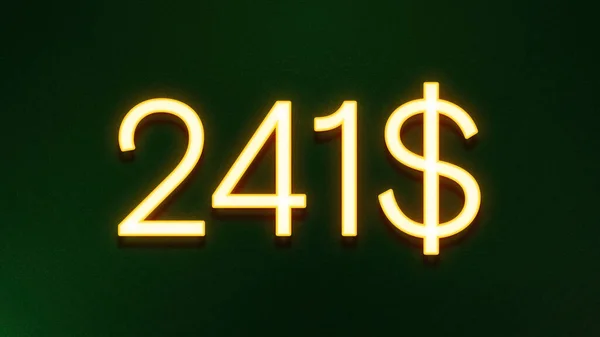 Símbolo Luz Dourada 241 Dólares Ícone Preço Fundo Escuro — Fotografia de Stock