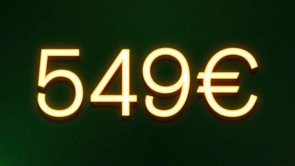 Золотий Світловий Символ Ціни 549 Євро Темному Фоні — стокове фото