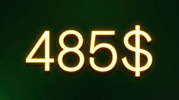 Gyllene Ljus Symbol För 485 Dollar Prisikon Mörk Bakgrund — Stockfoto