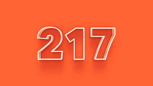 Illustratie Van 217 Nummer Oranje Achtergrond — Stockfoto