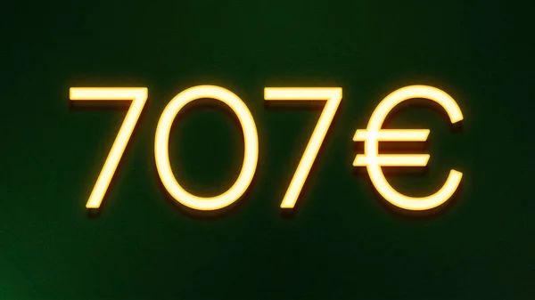 Golden Light Symbol 707 Euros Price Icon Dark Background — Stock Photo, Image