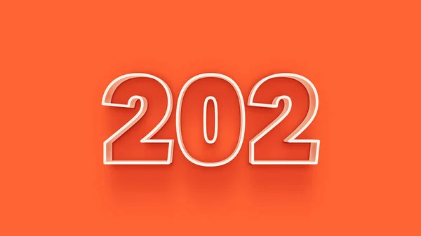 Illustration 202 Number Orange Background — Stock Photo, Image