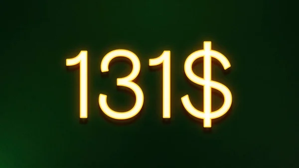 Símbolo Luz Dourada 131 Dólares Ícone Preço Fundo Escuro — Fotografia de Stock