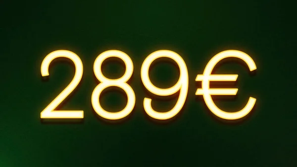 Simbolo Luce Dorata 289 Euro Prezzo Icona Sfondo Scuro — Foto Stock