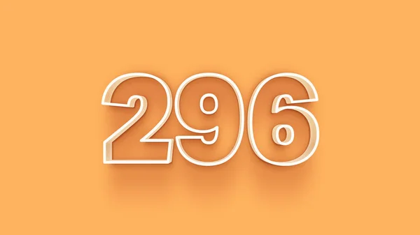 Abbildung Der 296 Zahl Auf Gelbem Hintergrund — Stockfoto