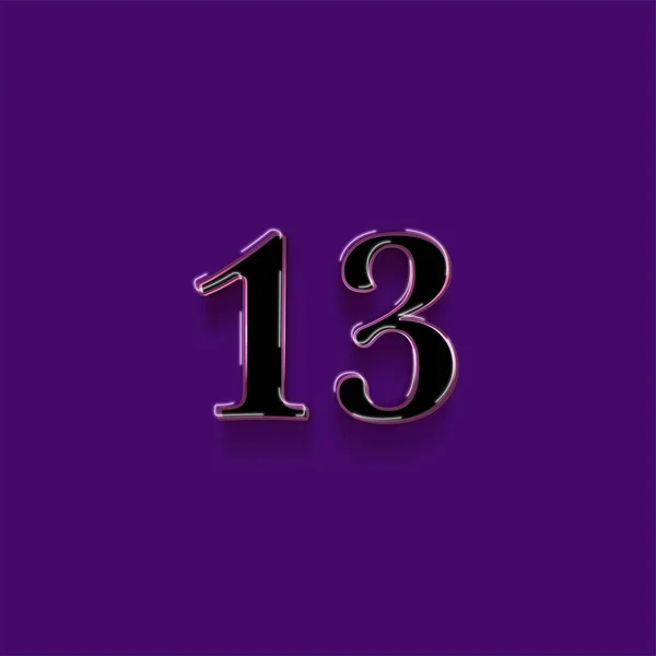 紫色の背景に3D 13番の数字のイラスト — ストック写真