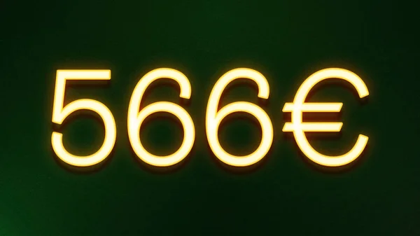 Zlatý Symbol Světla 566 Eur Cena Ikona Tmavém Pozadí — Stock fotografie