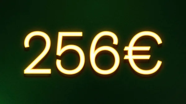 Золотий Світловий Символ Ціни 256 Євро Темному Фоні — стокове фото